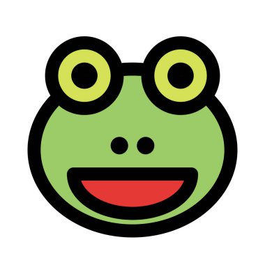 Ağzı açık kurbağa sırıtan yüz ifadesi.