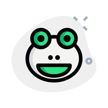 Ağzı açık kurbağa sırıtan yüz ifadesi.