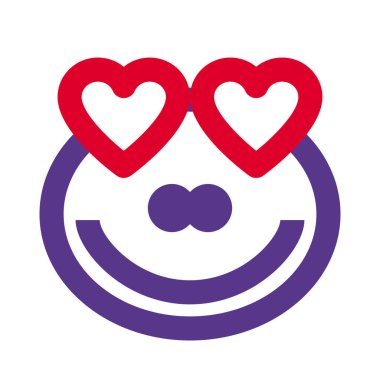 Aşık kalp gözlü romantik kurbağa emojisi