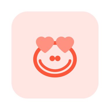 Aşık kalp gözlü romantik kurbağa emojisi