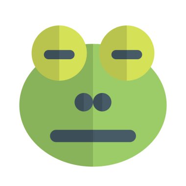 Ağız ifadeli, tarafsız yüz ifadeli üzgün kurbağa.