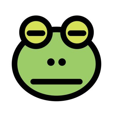 Ağız ifadeli, tarafsız yüz ifadeli üzgün kurbağa.