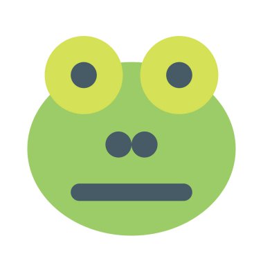 Tarafsız kurbağa suratlı, düz ağızlı emoji.