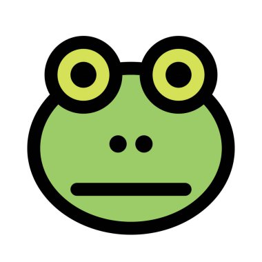 Tarafsız kurbağa suratlı, düz ağızlı emoji.