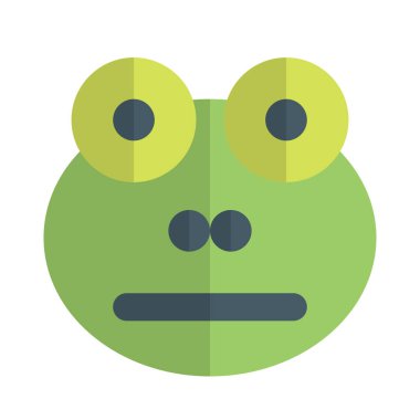 Tarafsız kurbağa suratlı, düz ağızlı emoji.