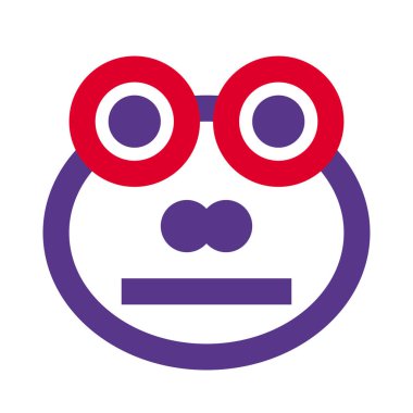 Tarafsız kurbağa suratlı, düz ağızlı emoji.