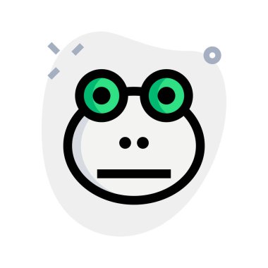 Tarafsız kurbağa suratlı, düz ağızlı emoji.