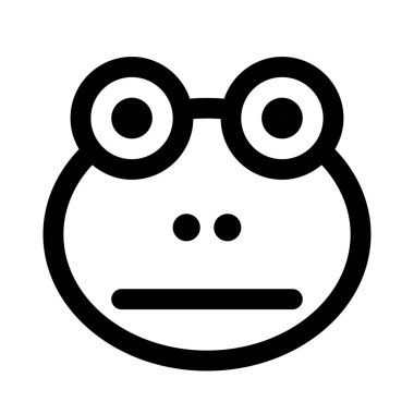 Tarafsız kurbağa suratlı, düz ağızlı emoji.
