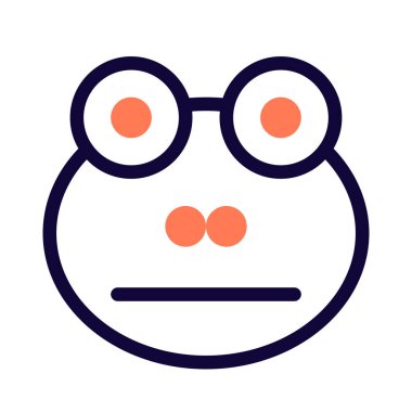 Tarafsız kurbağa suratlı, düz ağızlı emoji.