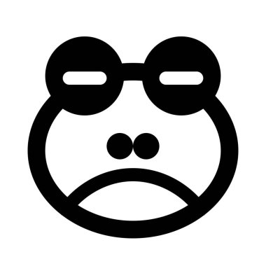 Üzgün yüz kurbağası, gözleri kapalı emoji.