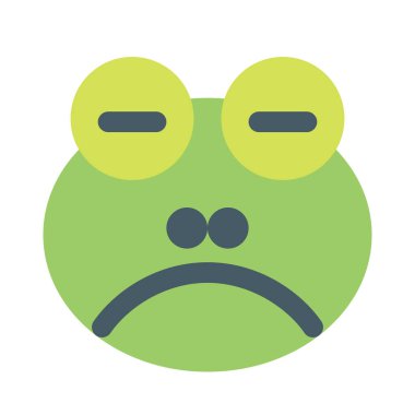 Üzgün yüz kurbağası, gözleri kapalı emoji.