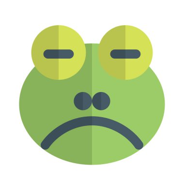 Üzgün yüz kurbağası, gözleri kapalı emoji.