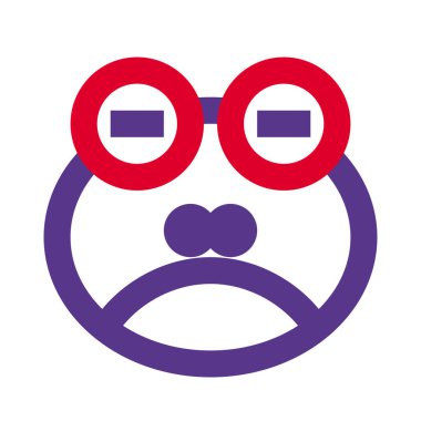 Üzgün yüz kurbağası, gözleri kapalı emoji.