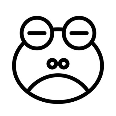 Üzgün yüz kurbağası, gözleri kapalı emoji.