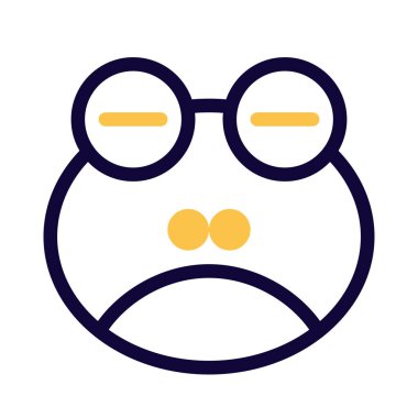Üzgün yüz kurbağası, gözleri kapalı emoji.