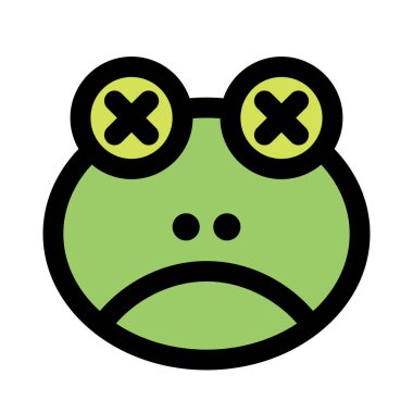 Rahat ve nötr kurbağa yüz ifadesi.