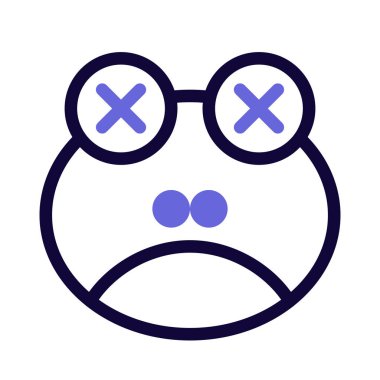 Rahat ve nötr kurbağa yüz ifadesi.