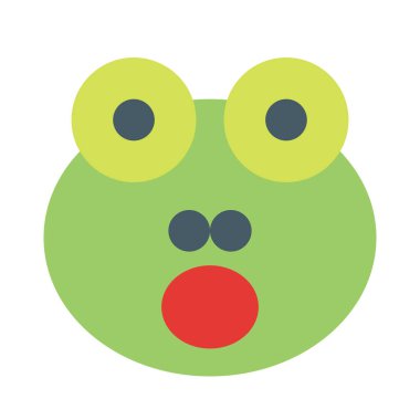 Ağzı açık kurbağa yüz ifadesi.