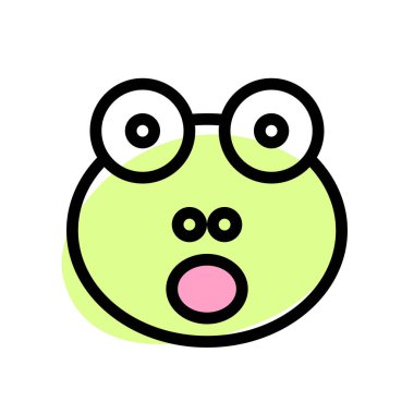 Ağzı açık kurbağa yüz ifadesi.