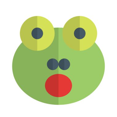 Ağzı açık kurbağa yüz ifadesi.