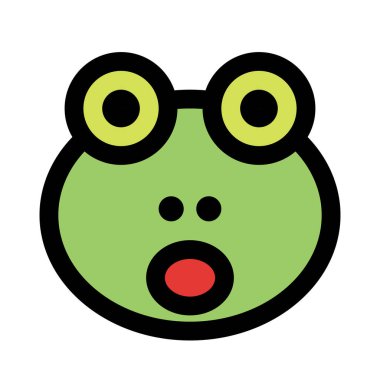 Ağzı açık kurbağa yüz ifadesi.