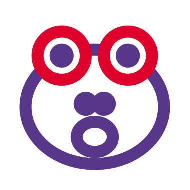 Ağzı açık kurbağa yüz ifadesi.