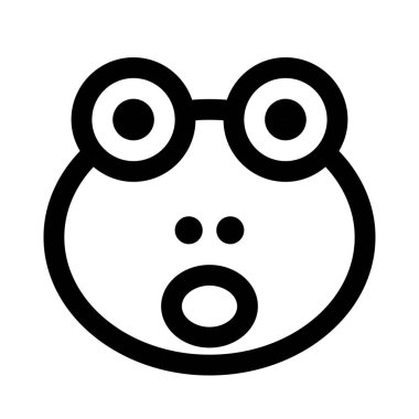 Ağzı açık kurbağa yüz ifadesi.