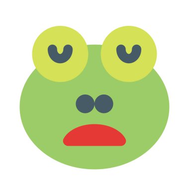 Uykulu kurbağa ve emoji resmi çevrimiçi paylaşım