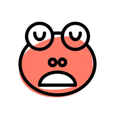 Uykulu kurbağa ve emoji resmi çevrimiçi paylaşım