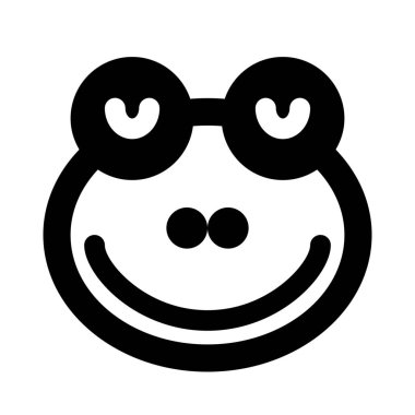 Gözleri kapalı gülümseyen kurbağa ifadesi.