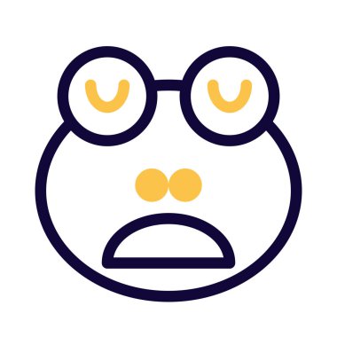 Uykulu kurbağa ve emoji resmi çevrimiçi paylaşım