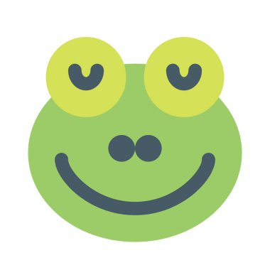 Gözleri kapalı gülümseyen kurbağa ifadesi.