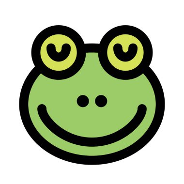 Gözleri kapalı gülümseyen kurbağa ifadesi.