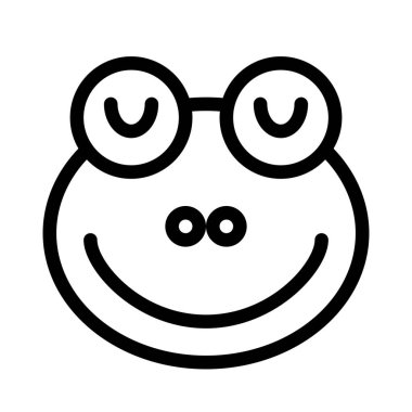 Gözleri kapalı gülümseyen kurbağa ifadesi.