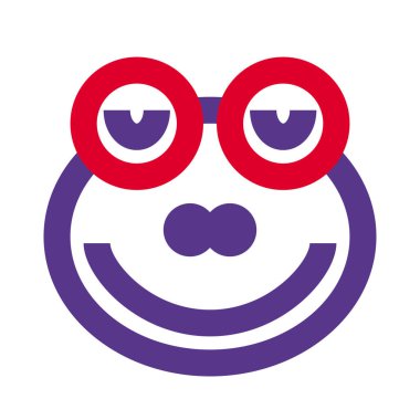 Gözleri kapalı gülümseyen kurbağa ifadesi.