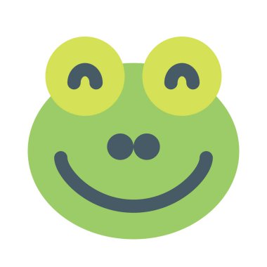 Gülen kurbağa suratlı, gözleri kapalı.