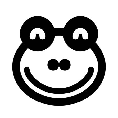 Gülen kurbağa suratlı, gözleri kapalı.