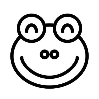 Gülen kurbağa suratlı, gözleri kapalı.