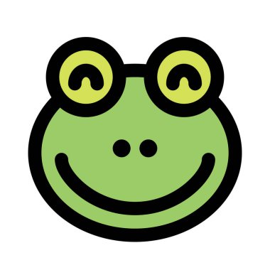 Gülen kurbağa suratlı, gözleri kapalı.