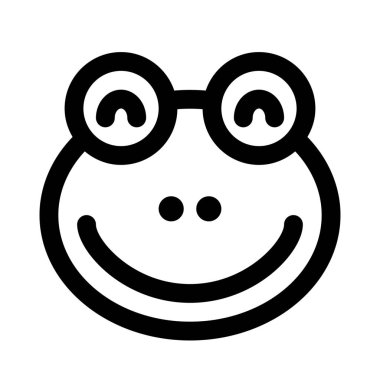 Gülen kurbağa suratlı, gözleri kapalı.