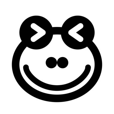 Kurbağa şaşı ve sırıtan gözler yüz ifadesi.