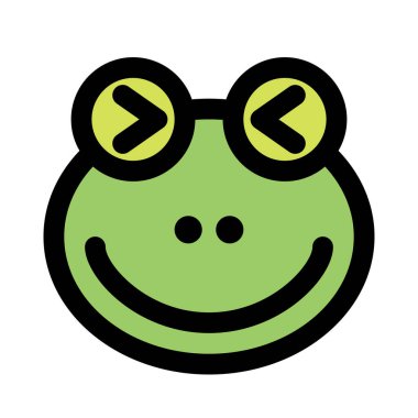 Kurbağa şaşı ve sırıtan gözler yüz ifadesi.