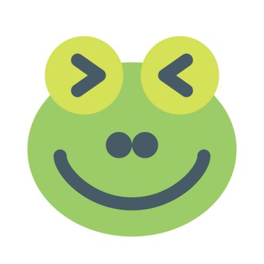 Kurbağa şaşı ve sırıtan gözler yüz ifadesi.