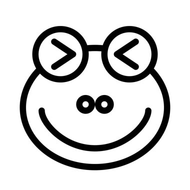 Kurbağa şaşı ve sırıtan gözler yüz ifadesi.