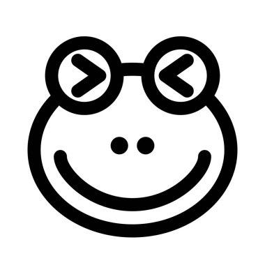 Kurbağa şaşı ve sırıtan gözler yüz ifadesi.