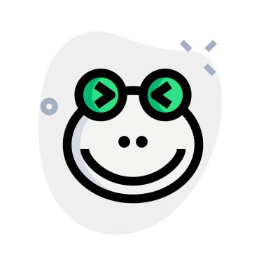 Kurbağa şaşı ve sırıtan gözler yüz ifadesi.