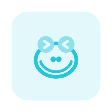 Kurbağa şaşı ve sırıtan gözler yüz ifadesi.