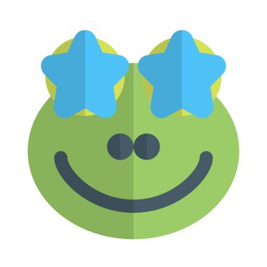 Kurbağa yüz ifadesine takılmış bir yıldız.