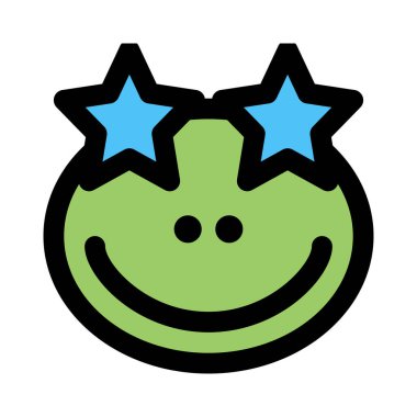 Kurbağa yüz ifadesine takılmış bir yıldız.