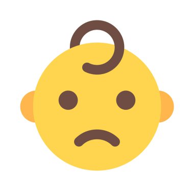 Üzgün surat ifadeli somurtkan bebek.